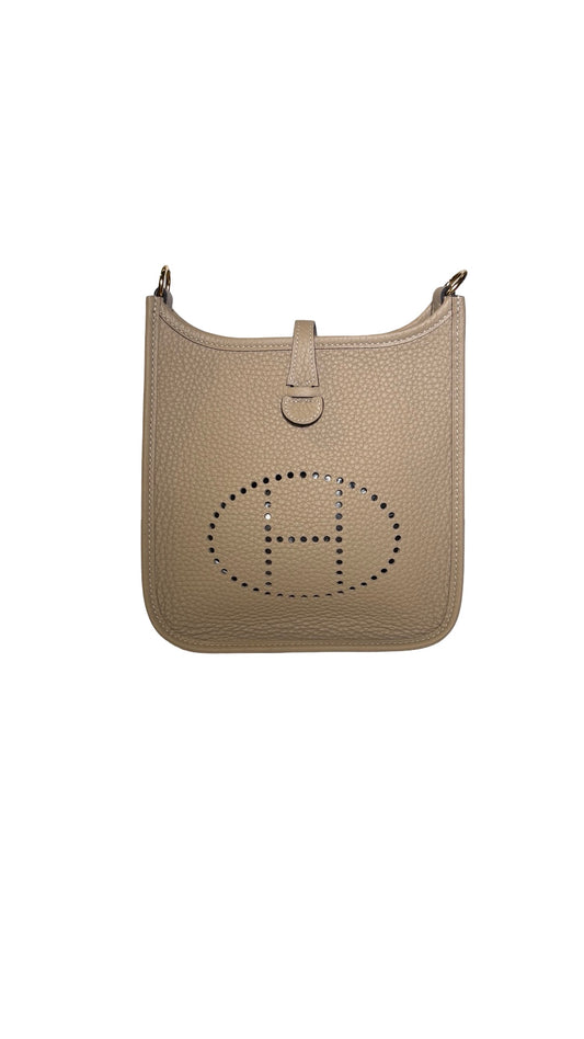 Used HERMES Clemence Evelyne Cross body bag Etoupe