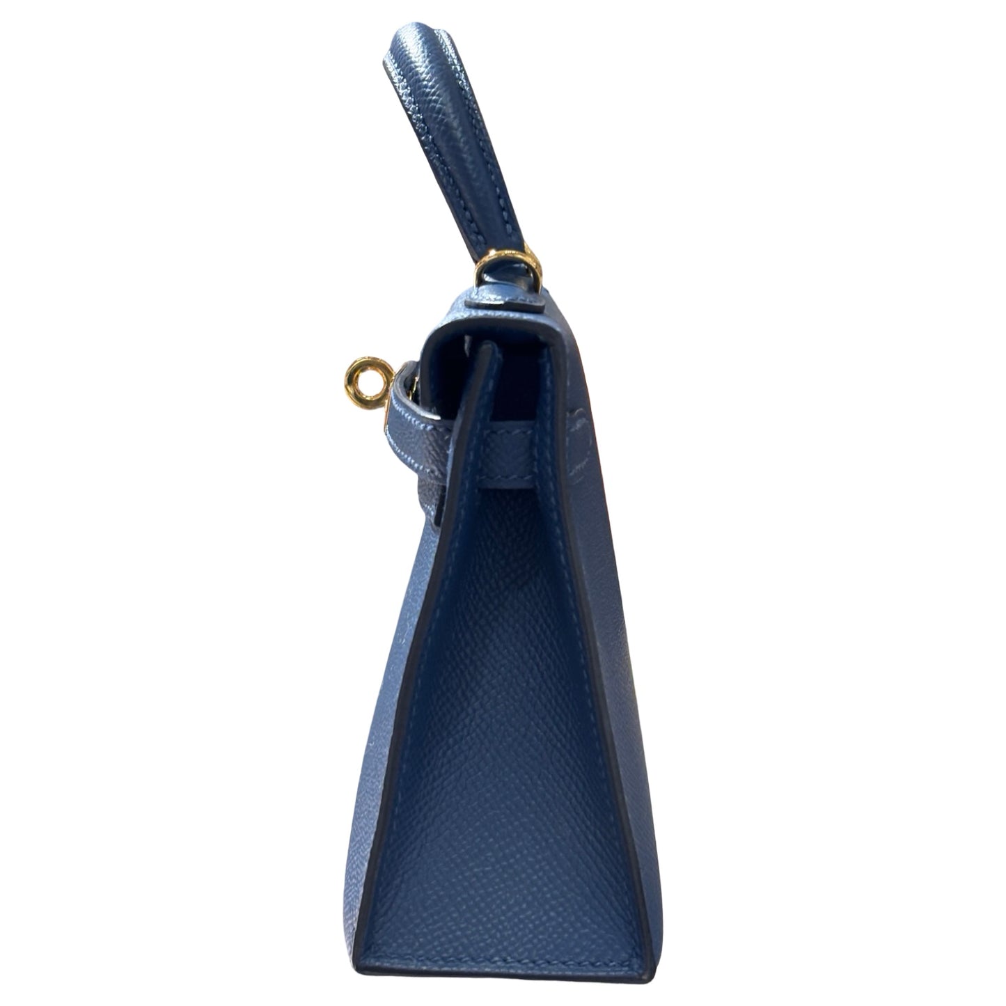Used HERMÈS Mini Kelly II Two Way Shoulder Bag Blue GHW