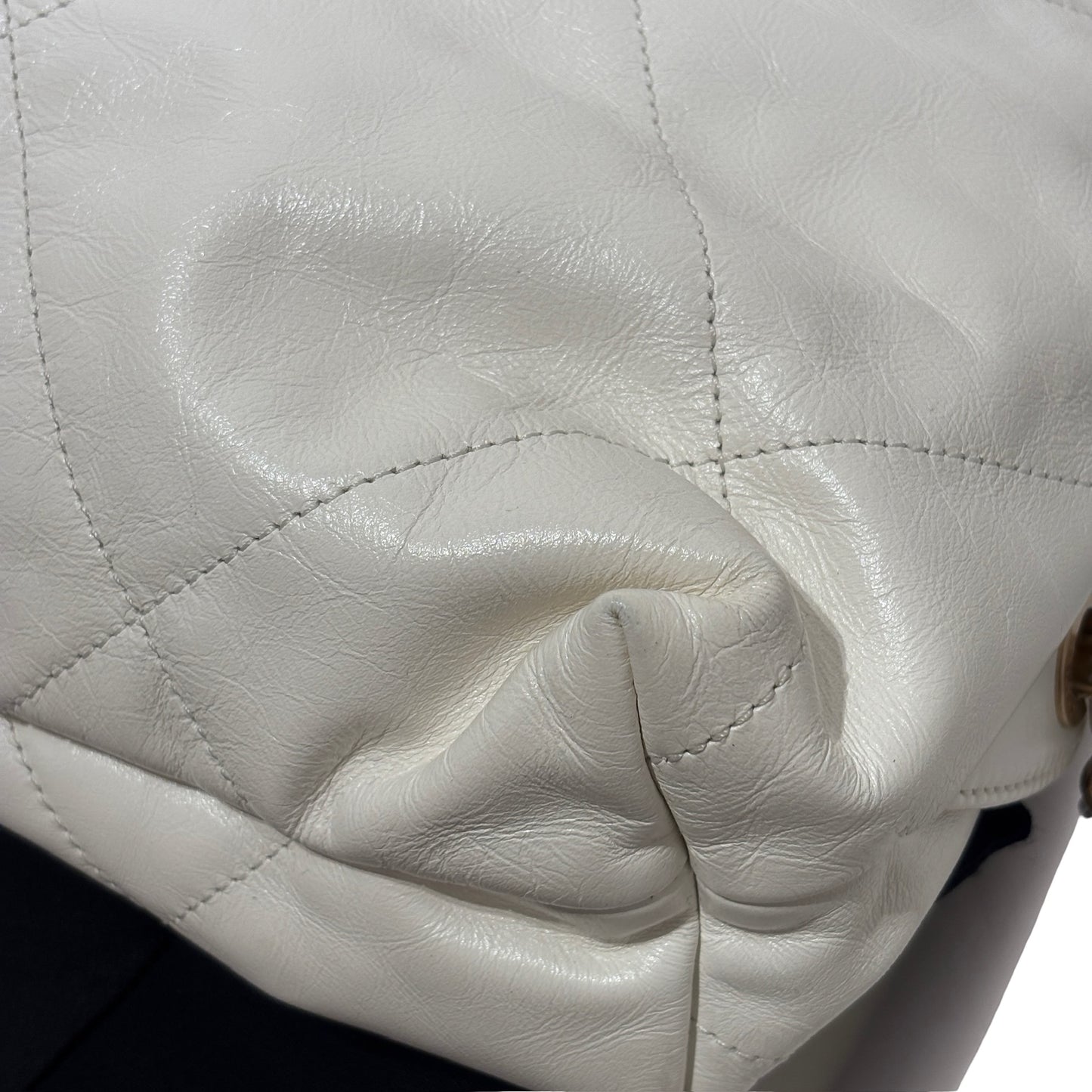 Used CHANEL Calfskin Medium 22 Backpack Backpack White