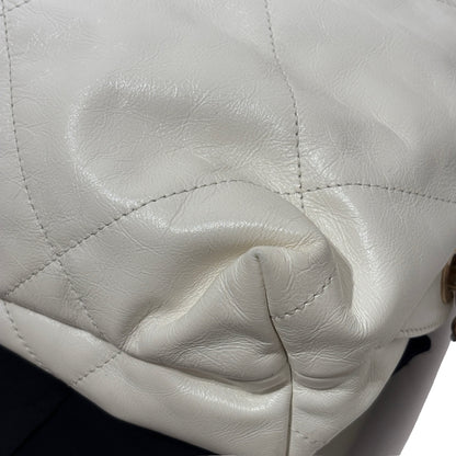 Used CHANEL Calfskin Medium 22 Backpack Backpack White