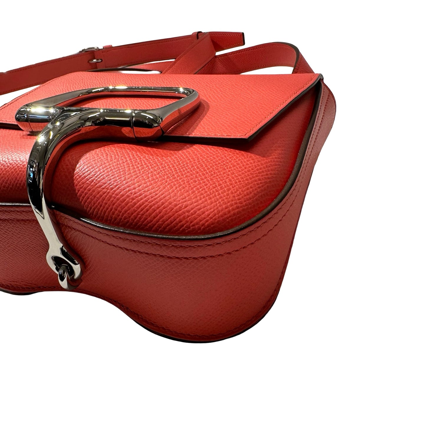 Used HERMÈS Epsom leather MINI DELLA Shoulder Bag 0E Rose Texas