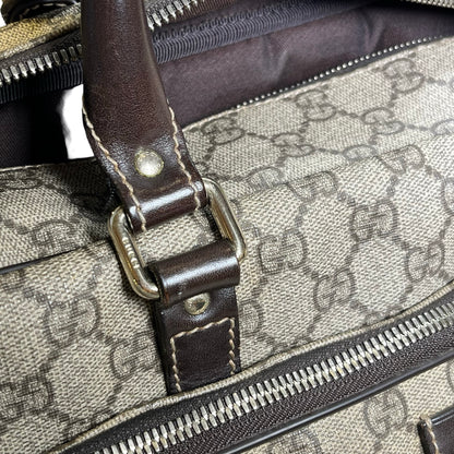 Used GUCCI GG Supreme GG Supreme Briefcase Beige Brown PHW