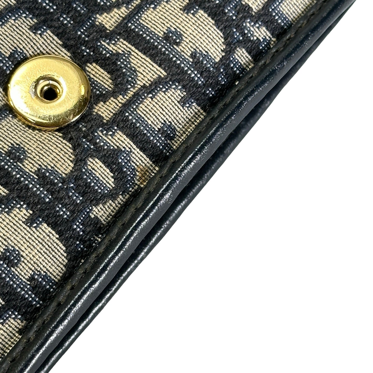 Used DIOR Dior Oblique Oblique Cross body bag Blue Beige Black GHW