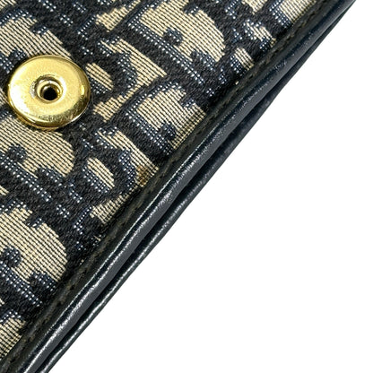 Used DIOR Dior Oblique Oblique Cross body bag Blue Beige Black GHW