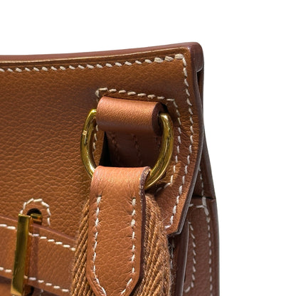 Used HERMÈS Leather MiniJypsiere Cross Body Bag GHW Brown