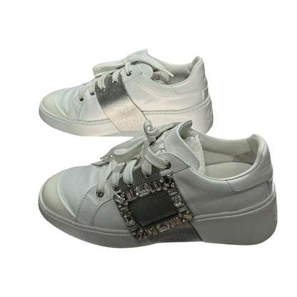 Used ROGER VIVIER Sneakers with Crystals Shoes White