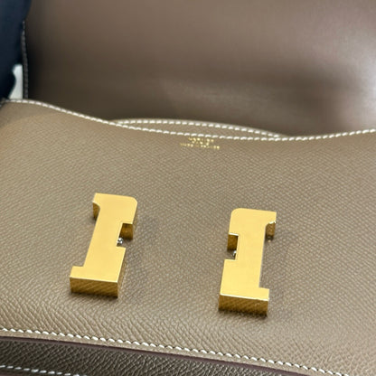 Brand New HERMES Epsom Leather Constance Shoulder Bag Etoupe