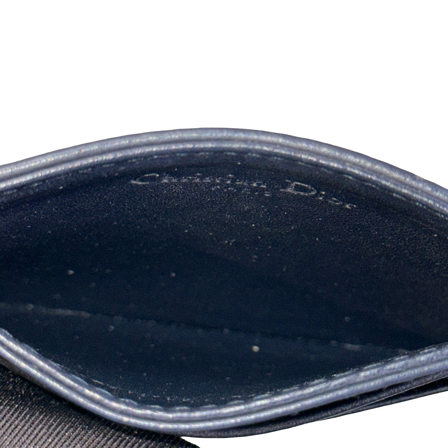 Used DIOR Leather Card Case Card case Black Red