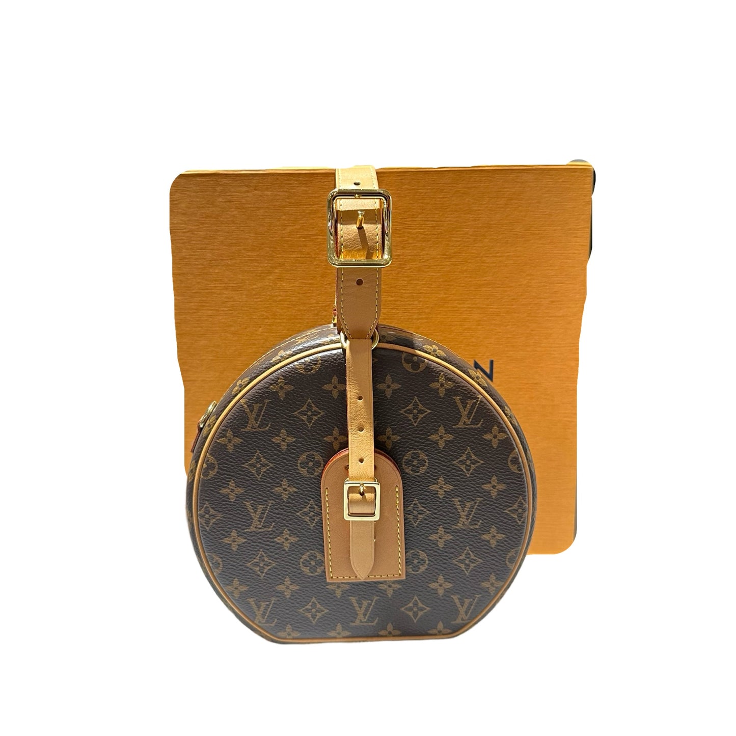 Used LOUIS VUITTON Canvas Petite Boite Handbag Brown GHW