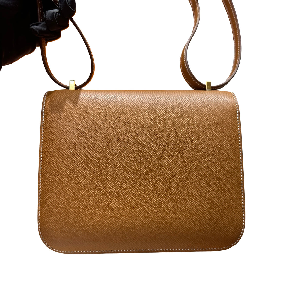 Brand New HERMES Epsom Felt Constance Crossbody Bag Brown Beige Gold Hardware