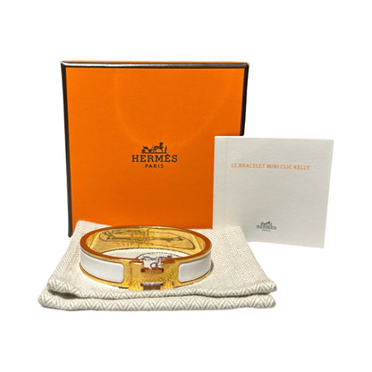 Used HERMÈS Mini Clic Kelly Bracelet Accessories White GHW