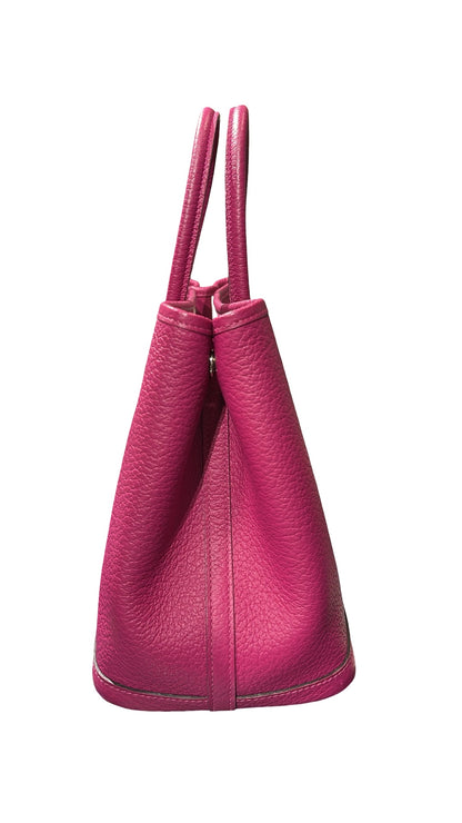 Used HERMÈS Calfskin Leather Negonda Garden Party TPM Clutch Purple