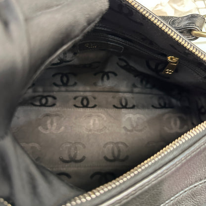 Used CHANEL Vintage Hobo Hobo Bag Black GHW