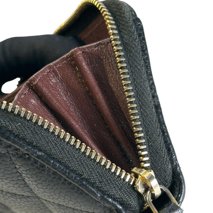 Used CHANEL Caviar Quilted Classic Zipped Coin Purse Coin Purse Black Gold hardware
