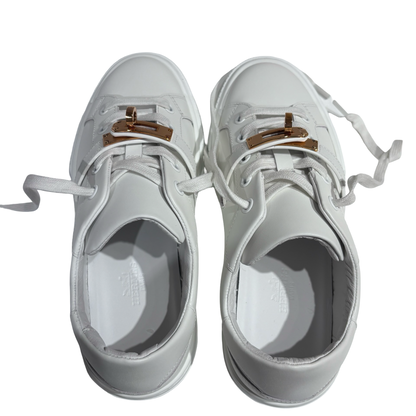 HERMES WHITE ROSE GHW DAY SNEAKERS [3000223]