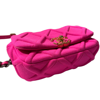 Used CHANEL 19 mini cross Body Cross Body Bag Pink GHW