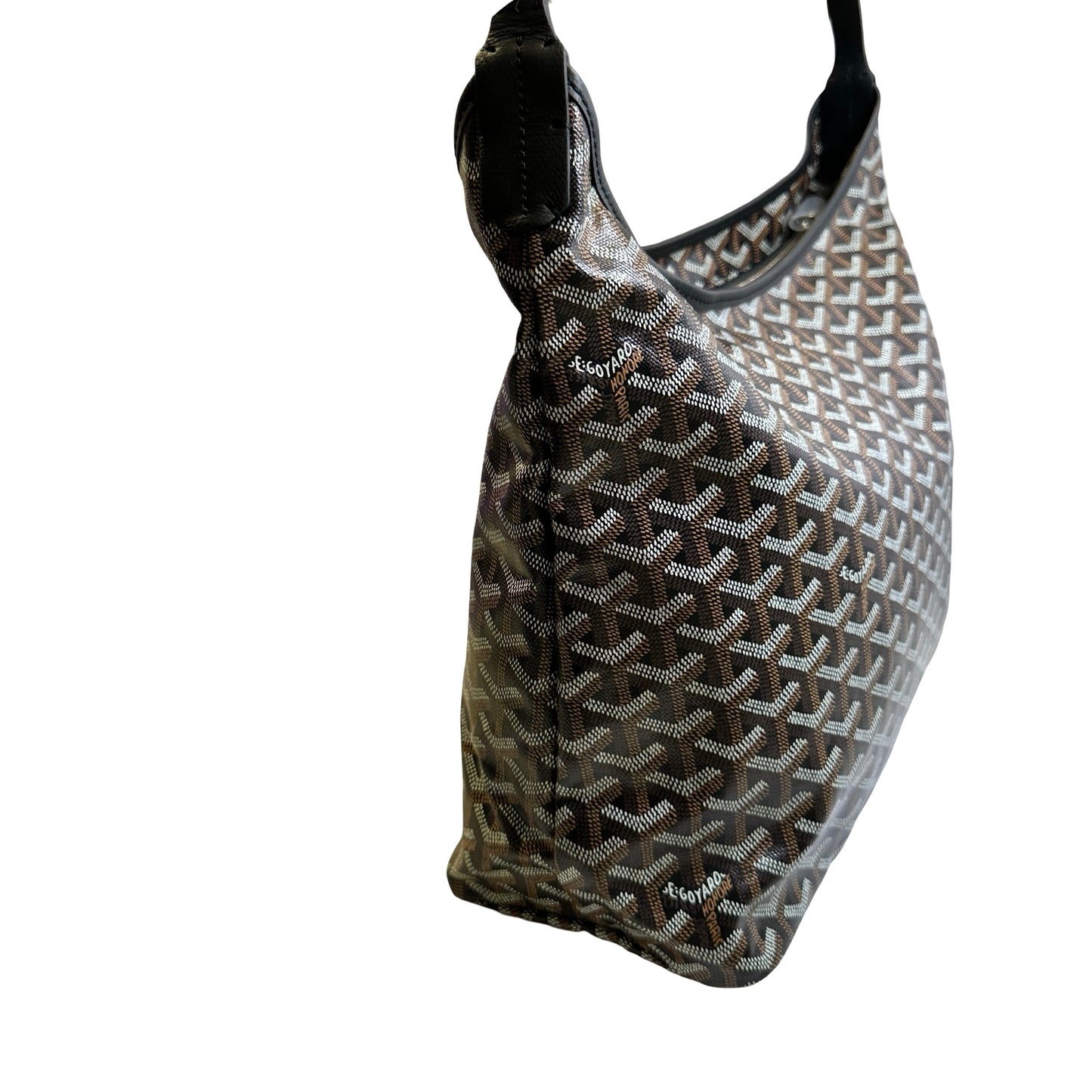 Used GOYARD Monogram BOHEME HOBO Hobo Bag Black Brown White