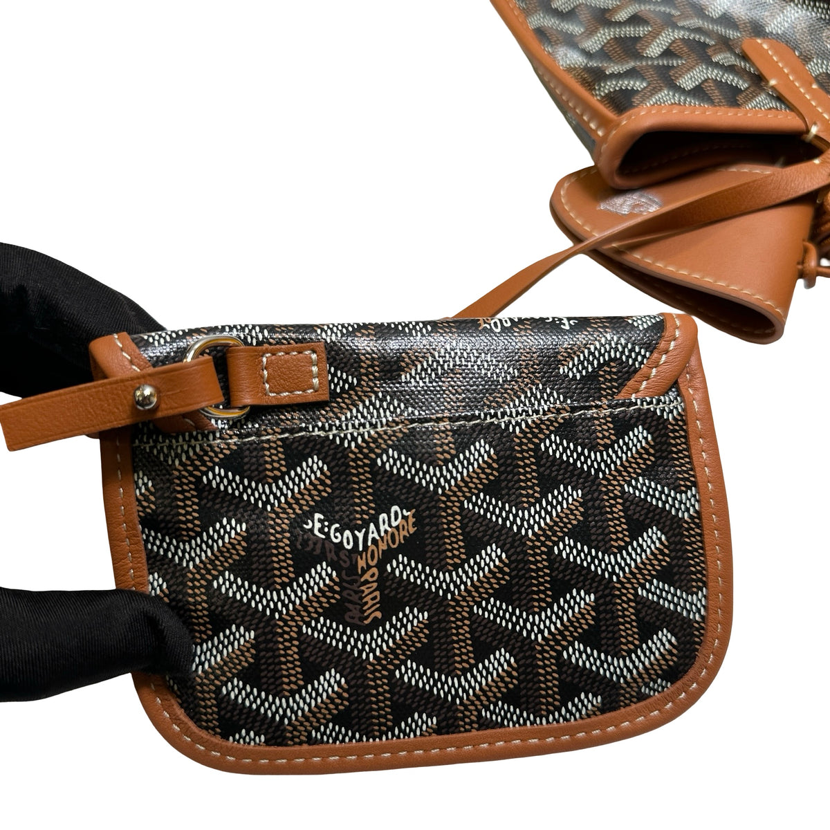 Used GOYARD Goyardine Canvas Artois Tote Bag Black Brown