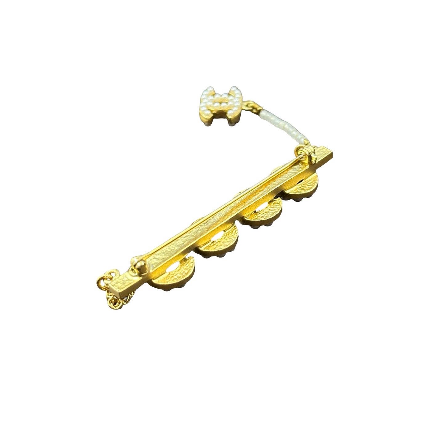 CHANEL VINTAGE COCO BROOCH WITH PEARLS [3001016]