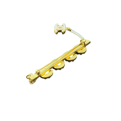 CHANEL VINTAGE COCO BROOCH WITH PEARLS [3001016]