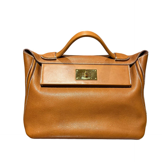 Used HERMÈS Clemence leather 24/24 29 馬鞍皮 Shoulder Bag GHW Gold