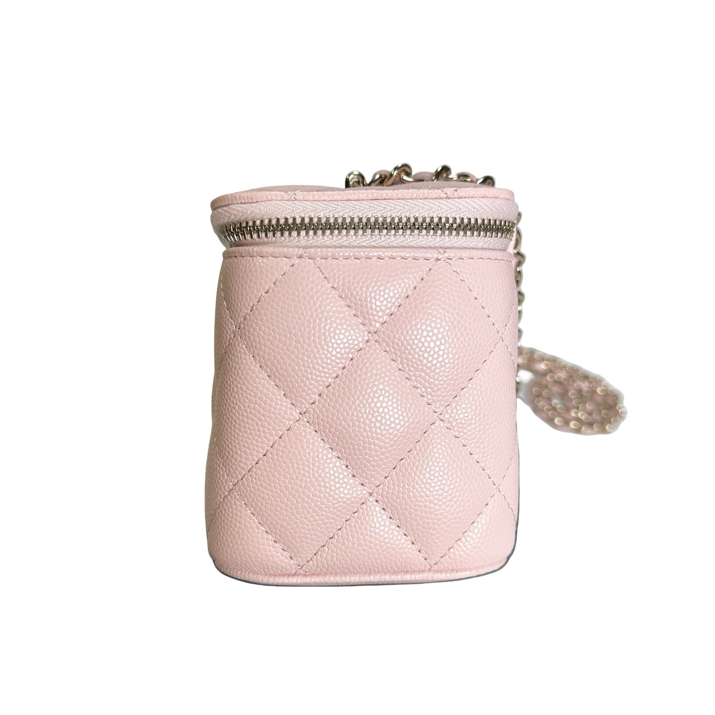 Used CHANEL Quilted Caviar Long Vanity Case Vanity case Pink