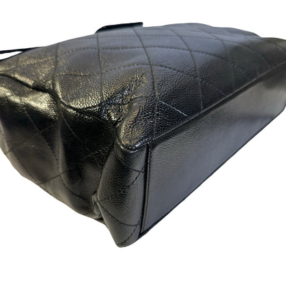 Used CHANEL Caviar Quilted Jumbo Tote Bag Shoulder Bag Black
