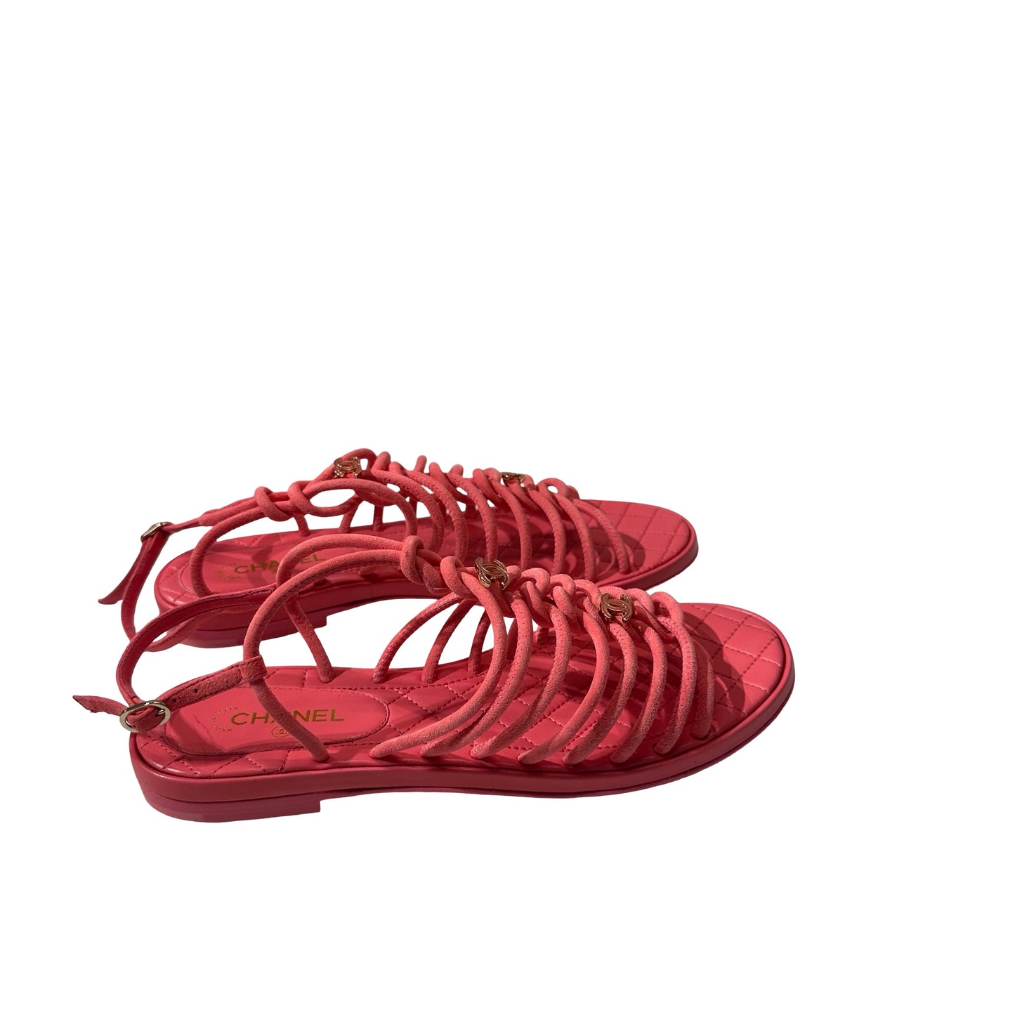 Used Chanel Sandals Sandals Pink GHW