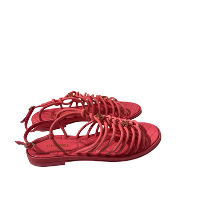 Used Chanel Sandals Sandals Pink GHW
