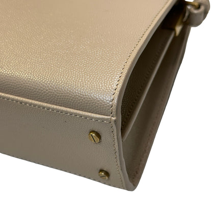Used SAINT LAURENT grained calfskin Cassandra Handbag taupe