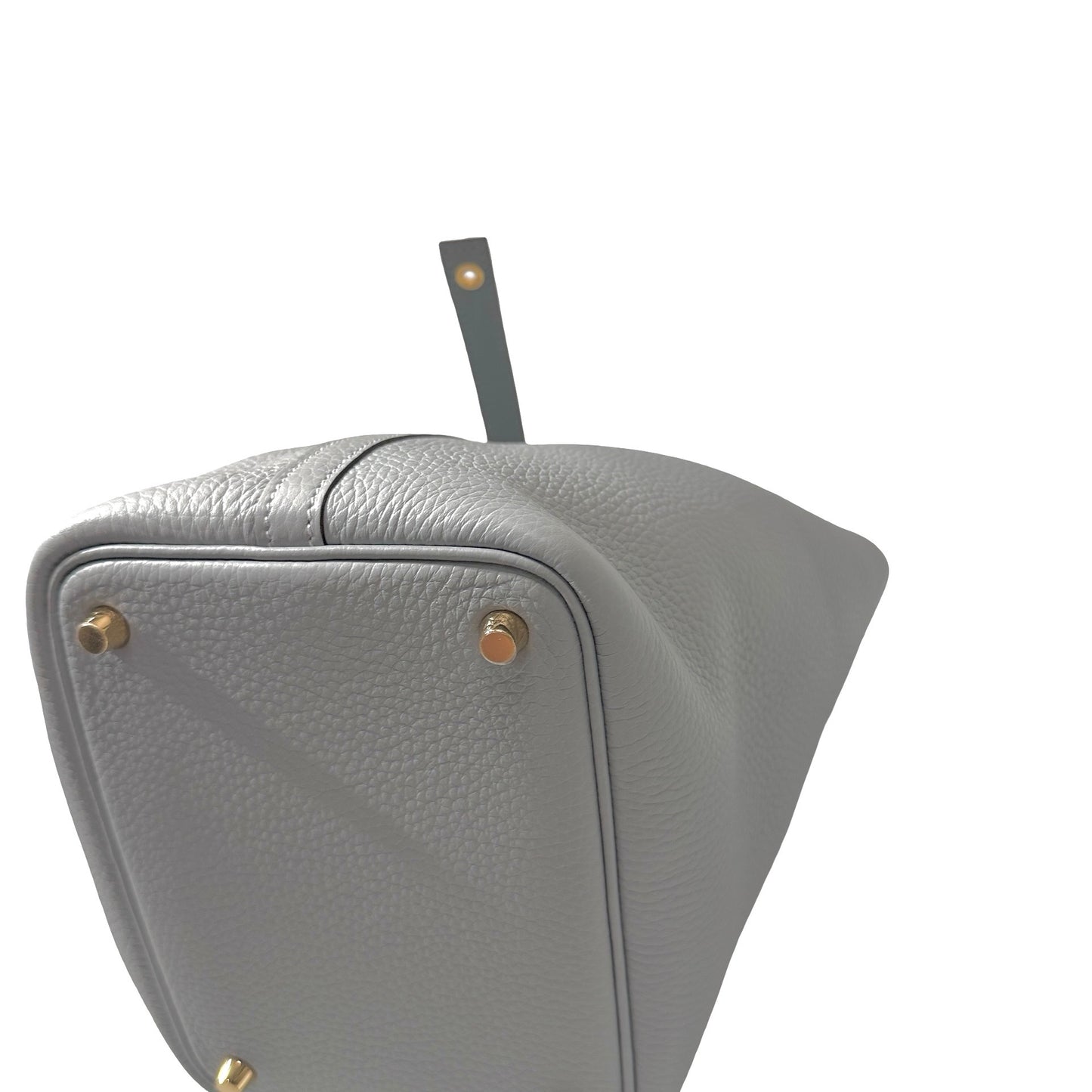 Used HERMÈS Clemence leather Picotin 18 Bucket Bag po gris pantin GHW