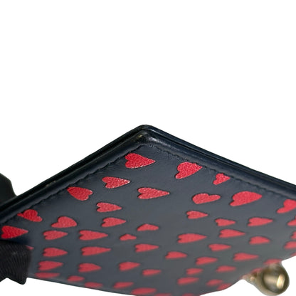 Used DIOR Leather Card Case Card case Black Red