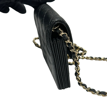 Used CHANEL MINI Cross Body Bag Black GHW