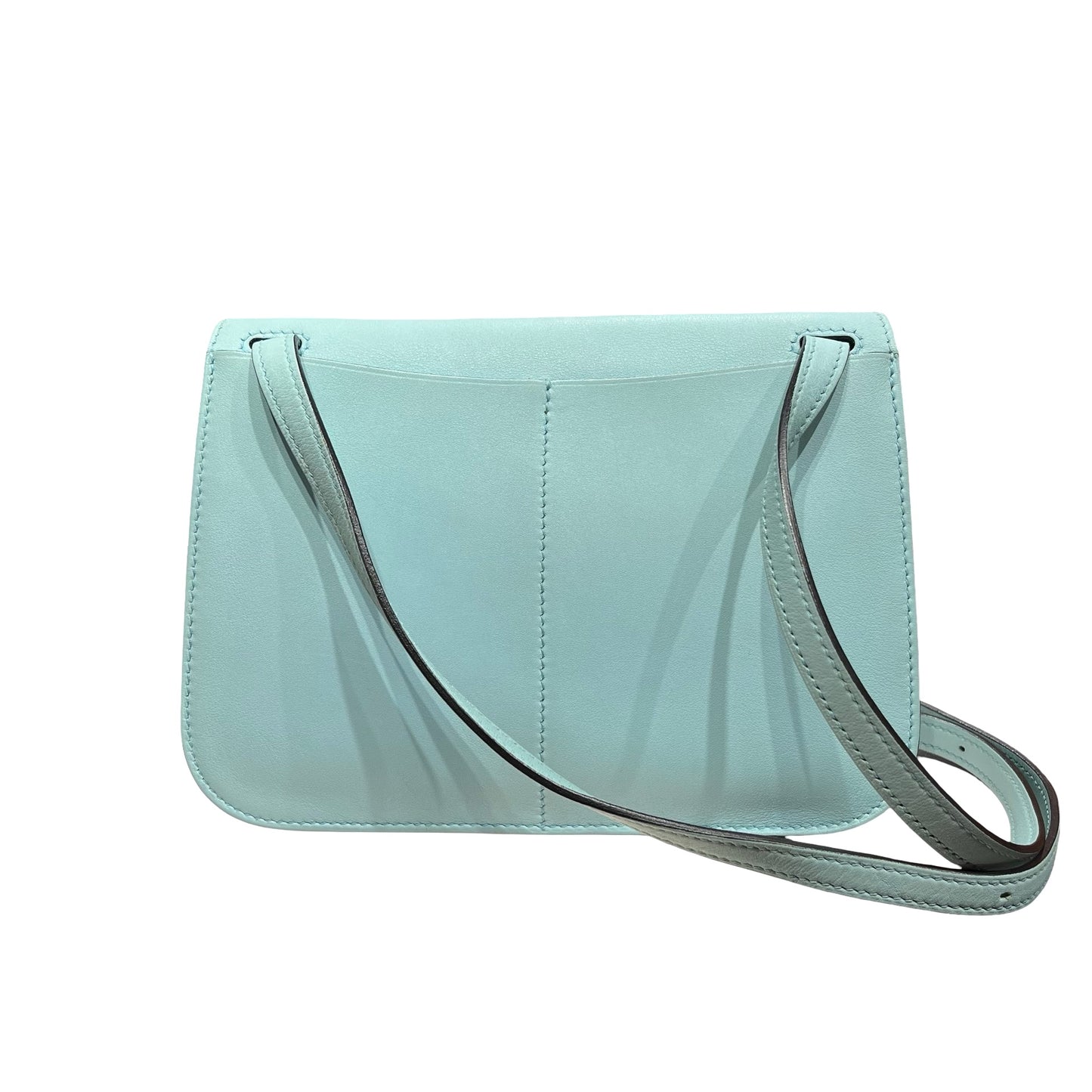 Used HERMÈS Mini Halzan Shoulder Bag Light Blue PHW