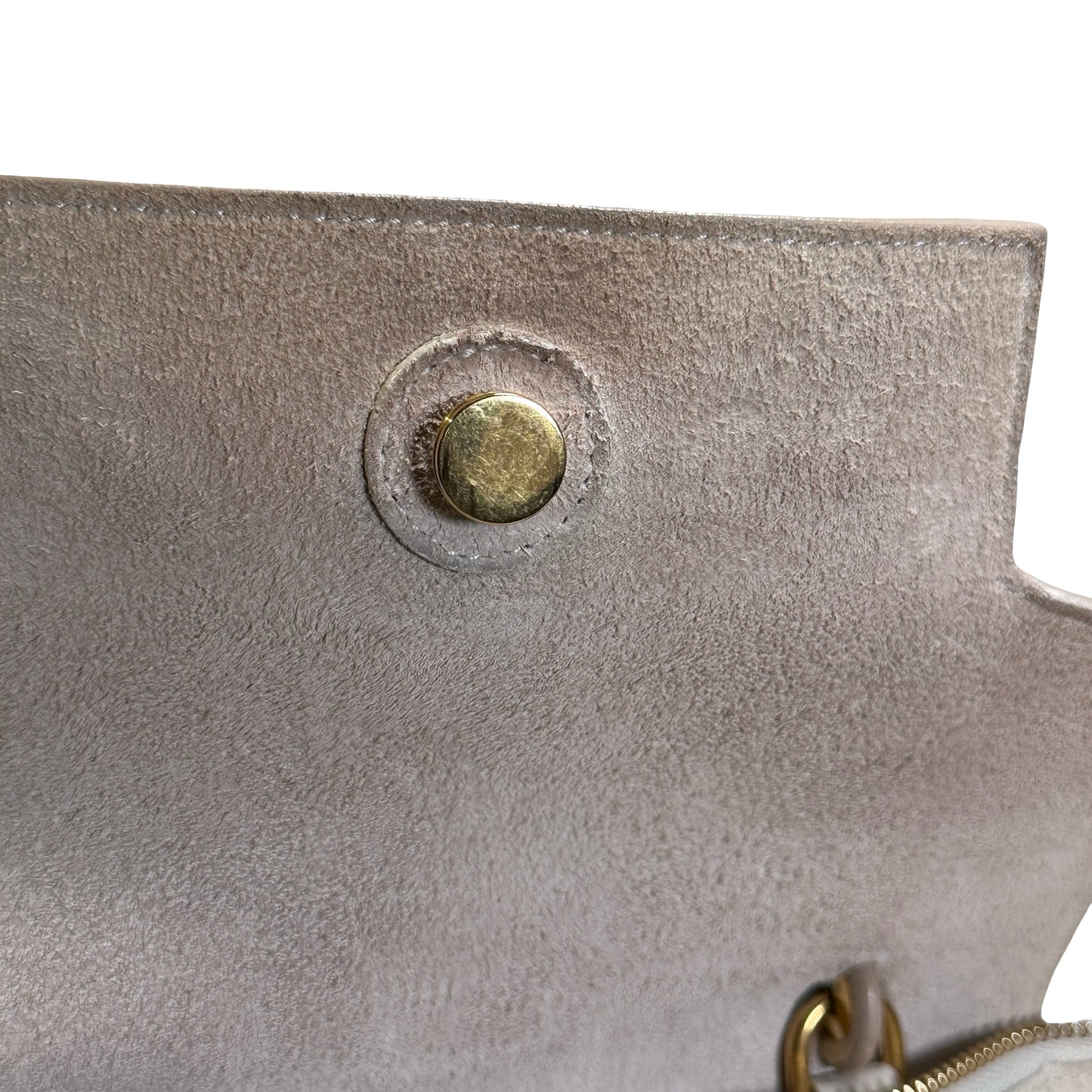 Used CELINE Grained Calfskin Belt Bag Handbag White GHW