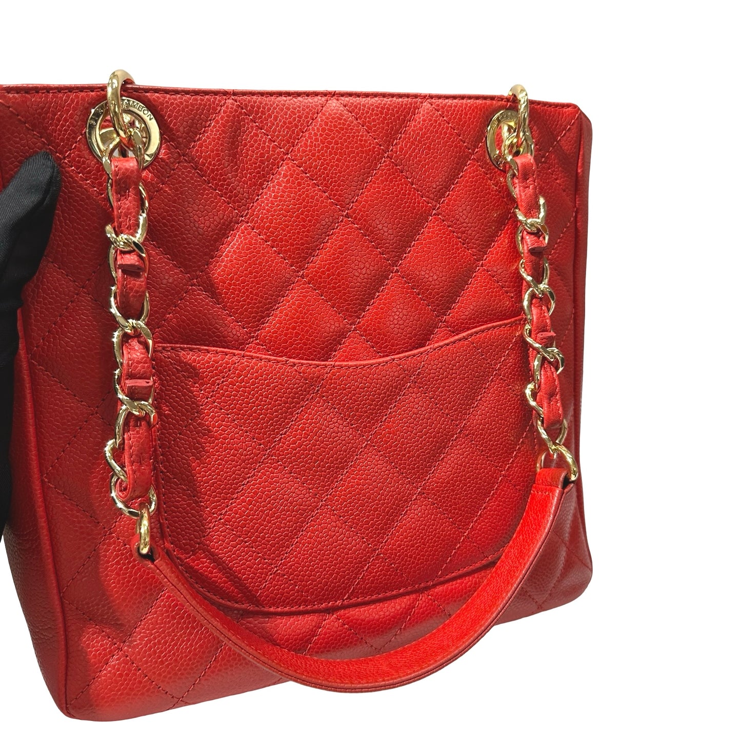 Used CHANEL GHW Used Chanel PST Shoulder Red Bag
