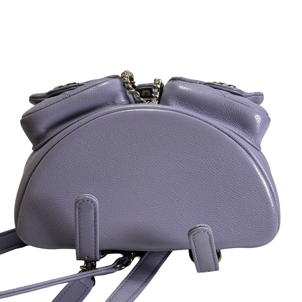 Used CHANEL Quilted Caviar Duma Backpack Purple Gold
