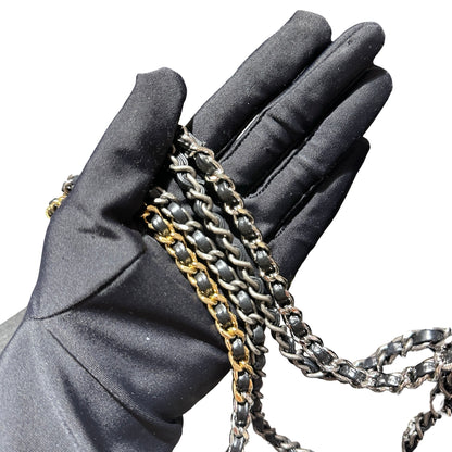 Used Chanel Calfskin Leather Gabrielle small Shoulder Bag GHW Black