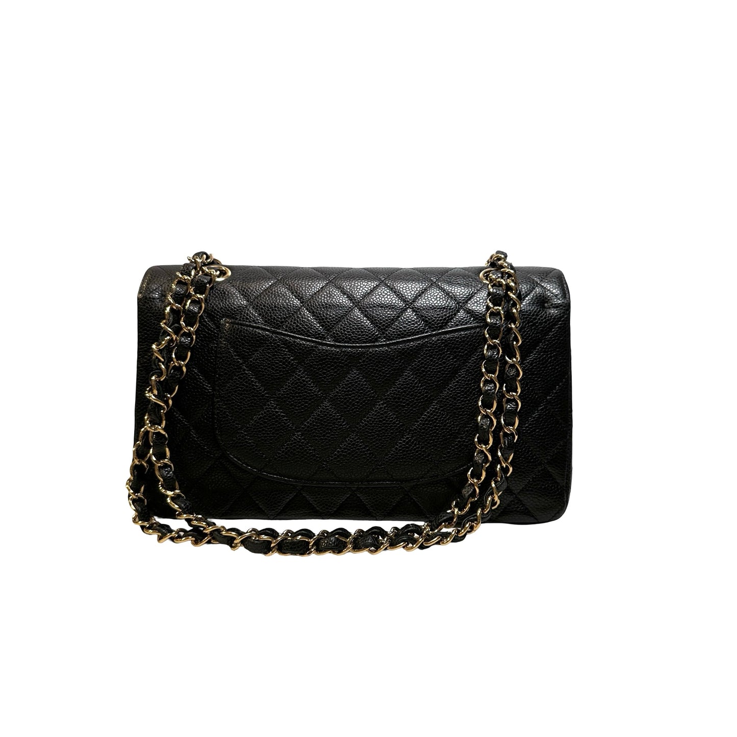Used CHANEL Calfskin CF 25 Chain Shoulder Bag Black GHW