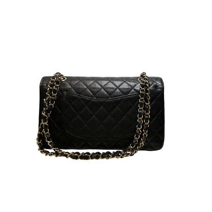 Used CHANEL Calfskin CF 25 Chain Shoulder Bag Black GHW