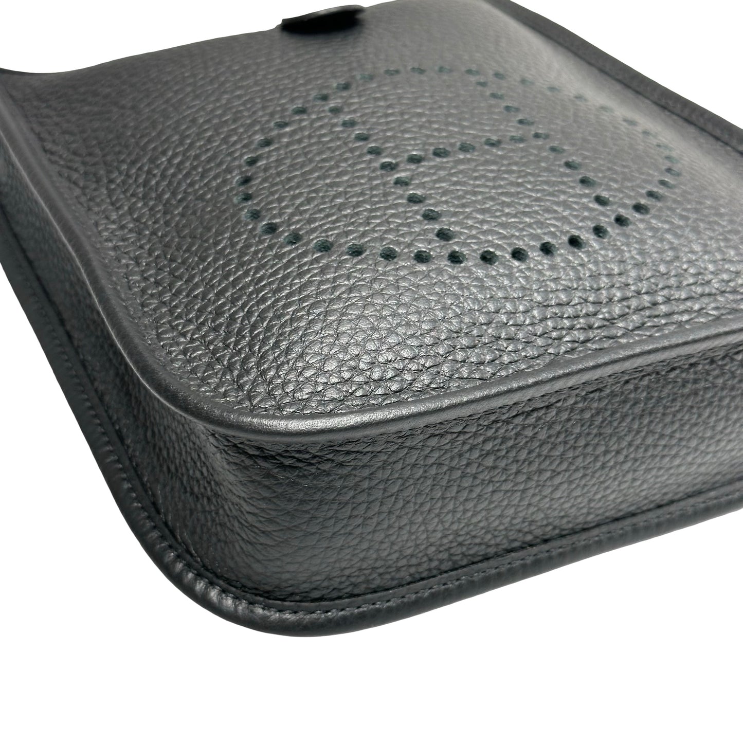 New HERMÈS MINI EVELYNE Cross Body Bag Black PHW