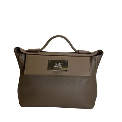 Used HERMES Togo Leather Mini 2424 Handbag ETOUPE/ETOU PHW