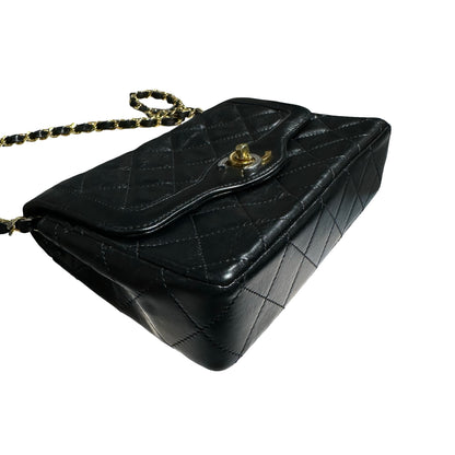 CHANEL VINTAGE DIANA BLACK LAMBSKIN GHW FLAP BAG [20004230]