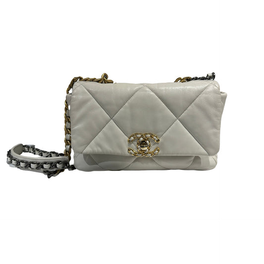 CHANEL 19 HANDBAG SMALL WHITE [3000355]