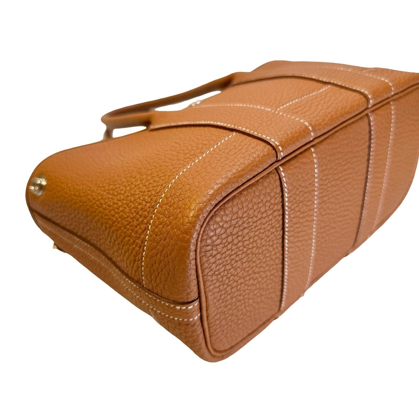 Used HERMES Leather Garden Party Tote Bag Brown