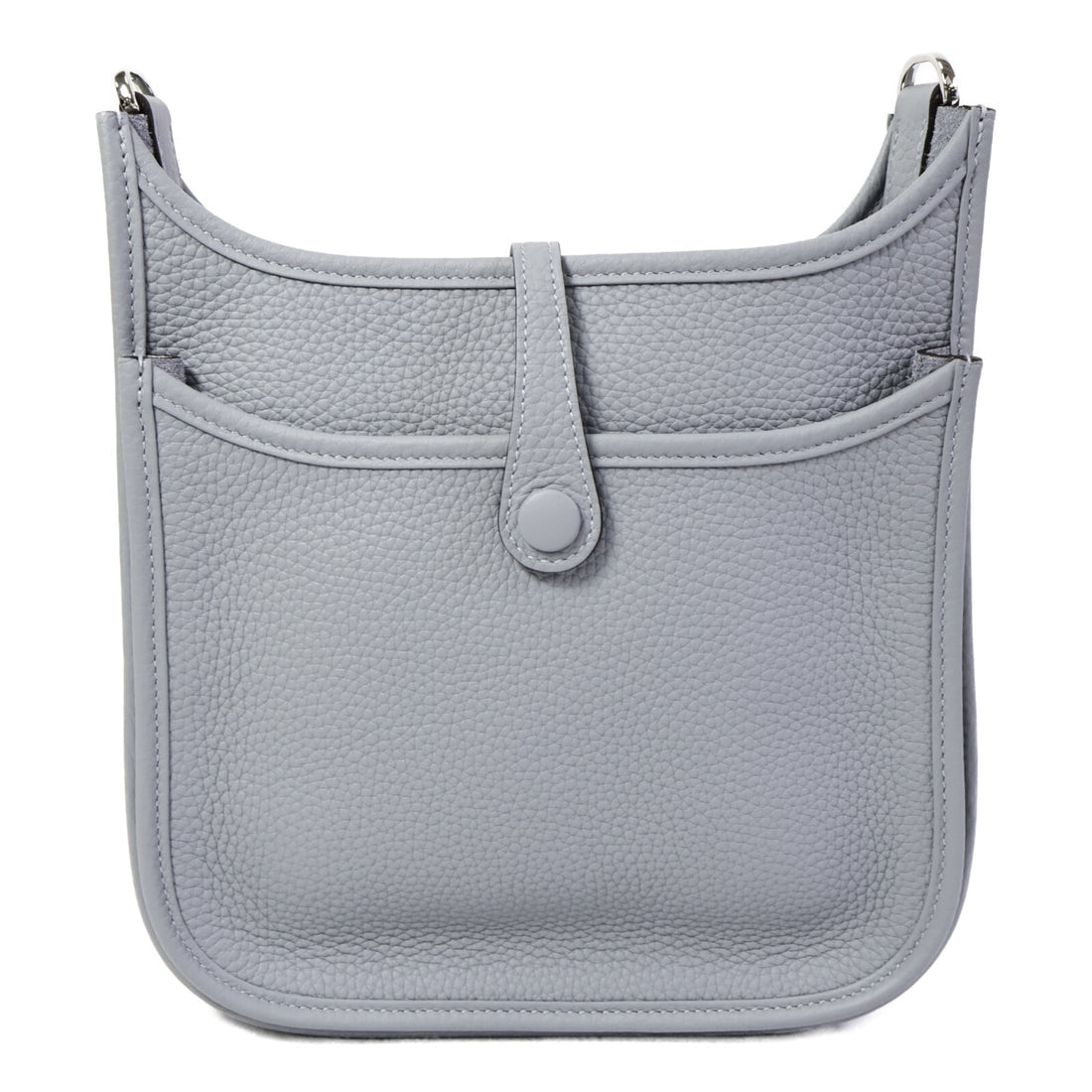 Used HERMES Clemence Leather Evelyne Cross body bag Gris Pantin PHW