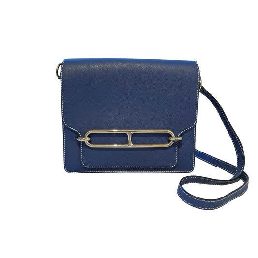 Used Hermès Roulis 23 Cross Body Bag Blue GHW