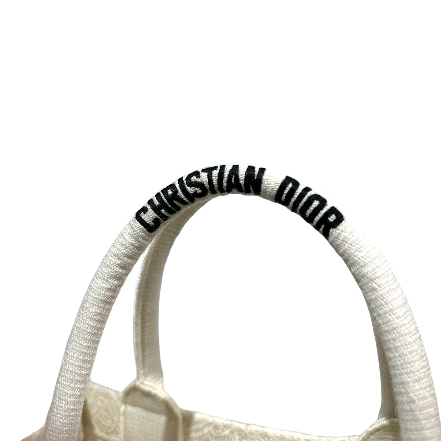 Used DIOR Book Tote Handbag White