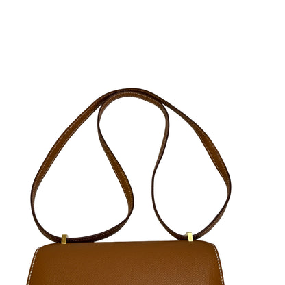 Used HERMES Epsom Constance Mini Shoulder Bag 37 Gold GHW