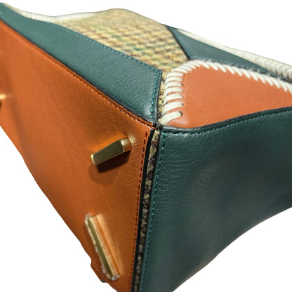 Used LOEWE Puzzle Medium Crossbody Bag Brown Green